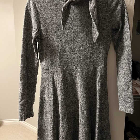 Grey wool midi dress - Picture 2 of 2